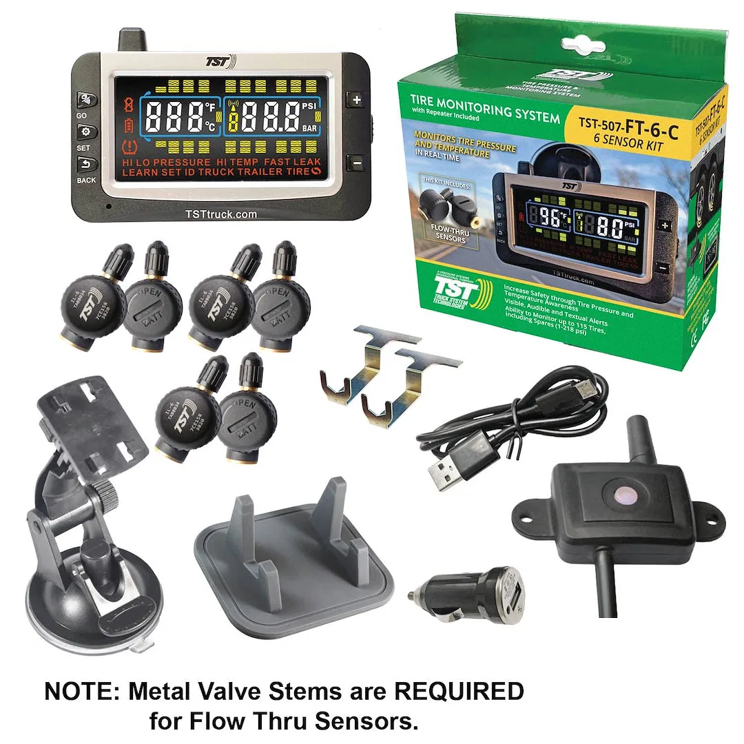 TST-507-FT-6-C – TRUCK SYSTMS Tire Pressure Monitoring System - TPMS, For Use On Metal Valve Stems And For RV And Tra...
